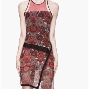 Helmut Lang Red Mandala Print Assymetric Dress 2